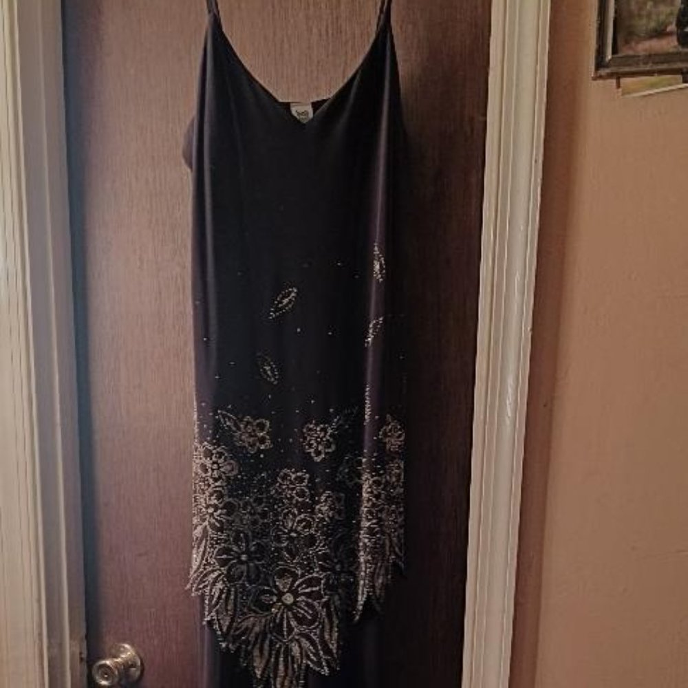 Brown Sequin String shoulder Jumpsuit